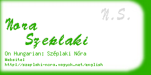 nora szeplaki business card